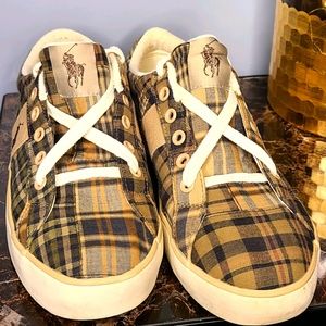Ralph Lauren Polo Madras Mens Shoes Size 7 D Brow